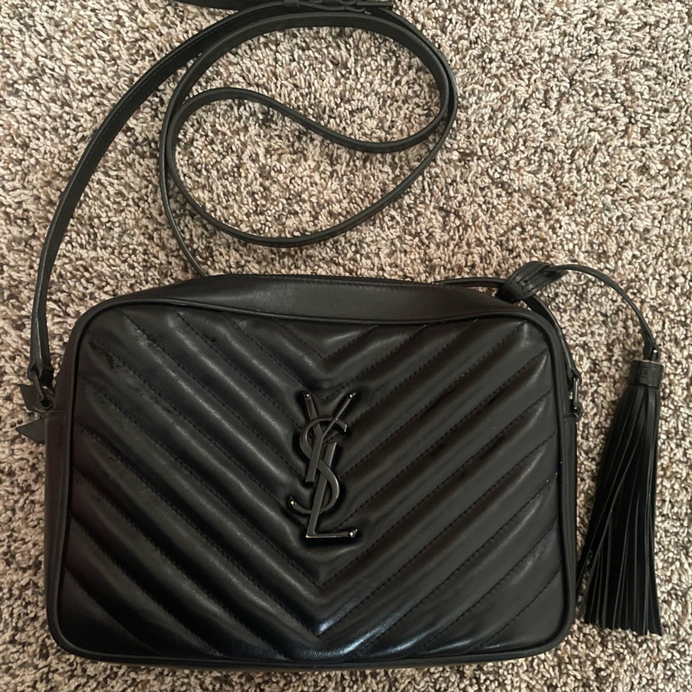 Saint Laurent Lou Matelasse Black Camera Bag